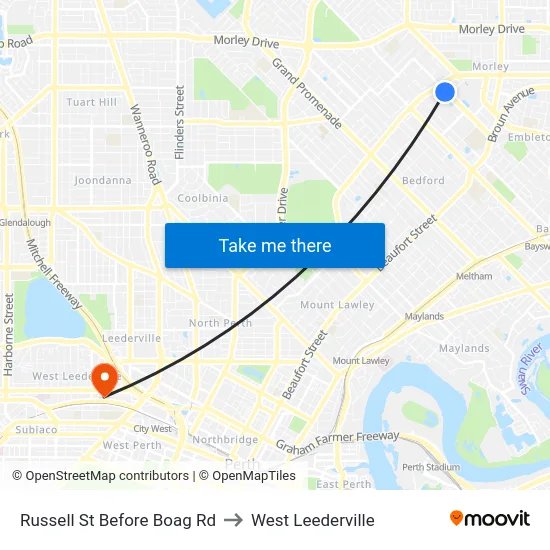 Russell St Before Boag Rd to West Leederville map
