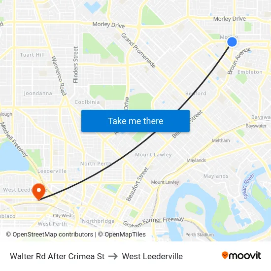 Walter Rd After Crimea St to West Leederville map
