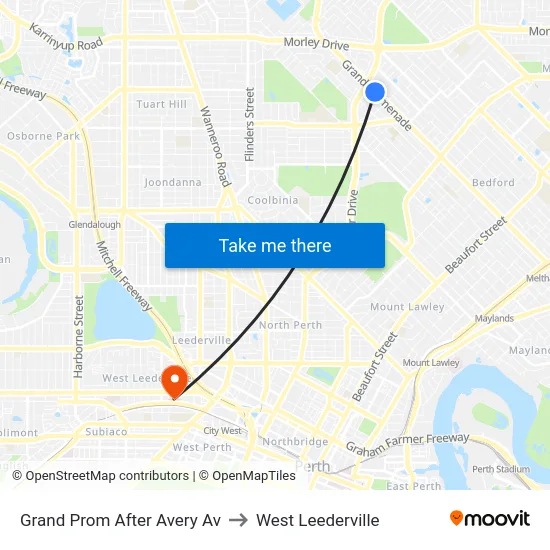 Grand Prom After Avery Av to West Leederville map