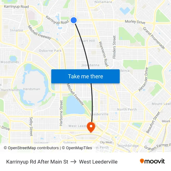 Karrinyup Rd After Main St to West Leederville map