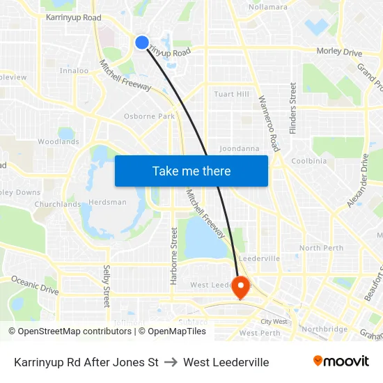 Karrinyup Rd After Jones St to West Leederville map