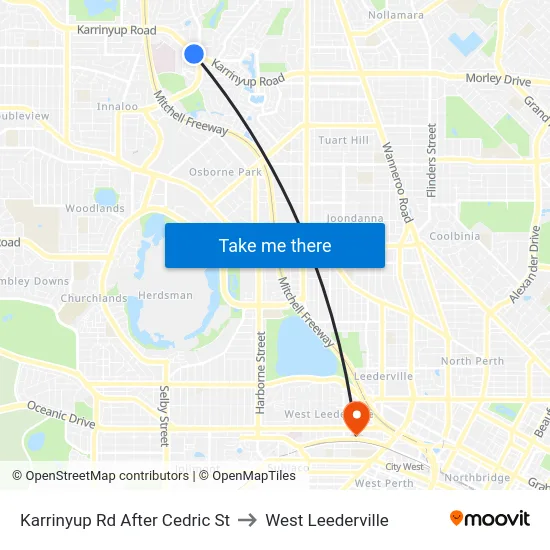 Karrinyup Rd After Cedric St to West Leederville map
