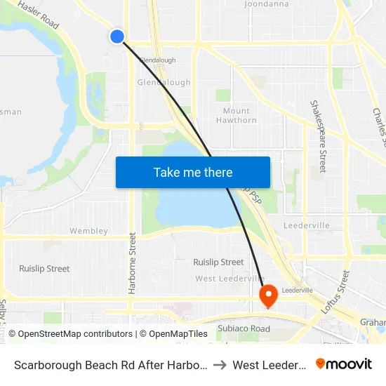 Scarborough Beach Rd After Harborne St to West Leederville map