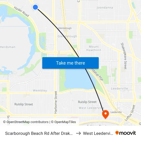 Scarborough Beach Rd After Drake St to West Leederville map