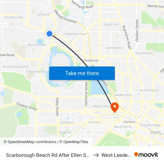 Scarborough Beach Rd After Ellen Stirling Bvd to West Leederville map
