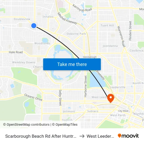 Scarborough Beach Rd After Huntriss Rd to West Leederville map