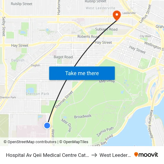 Hospital Av Qeii Medical Centre Cat Id 115 to West Leederville map