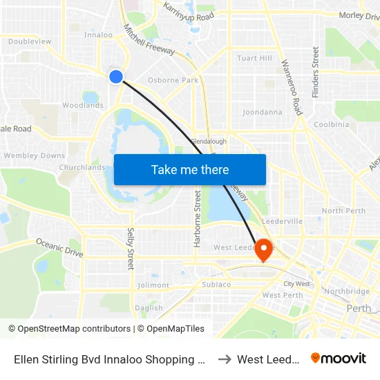 Ellen Stirling Bvd Innaloo Shopping Ctr Cat Id 35 to West Leederville map