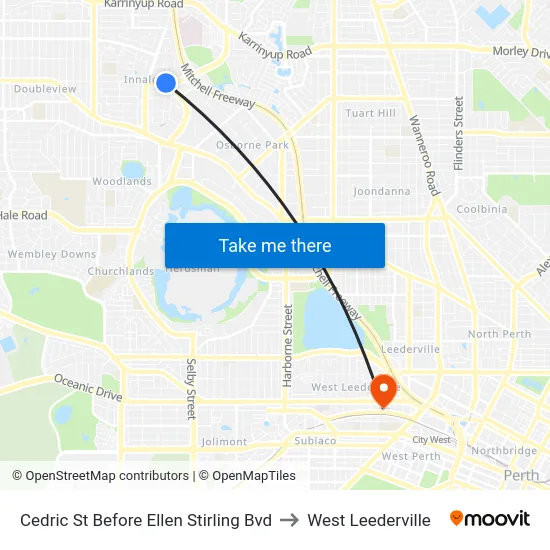 Cedric St Before Ellen Stirling Bvd to West Leederville map