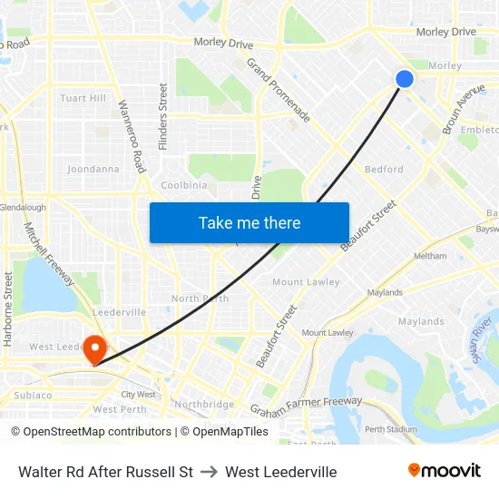 Walter Rd After Russell St to West Leederville map