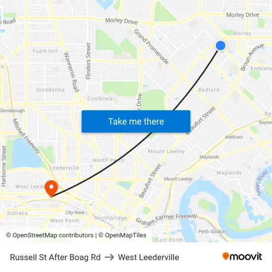 Russell St After Boag Rd to West Leederville map