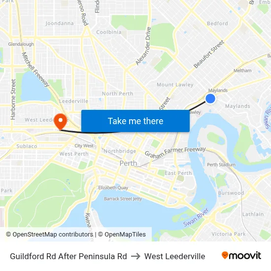 Guildford Rd After Peninsula Rd to West Leederville map