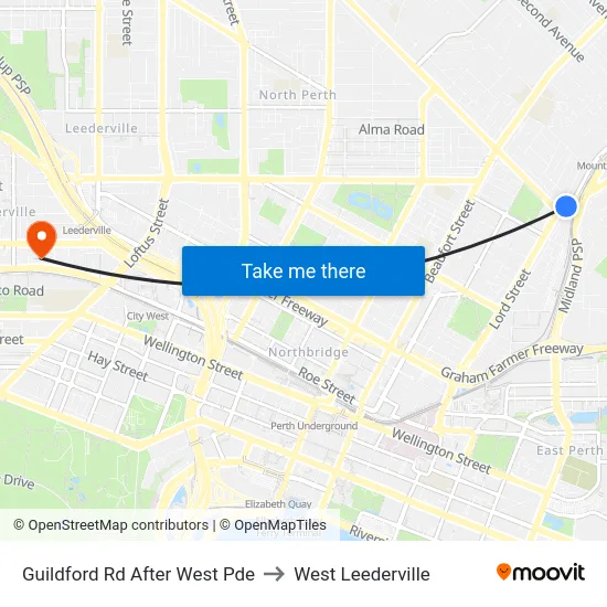 Guildford Rd After West Pde to West Leederville map