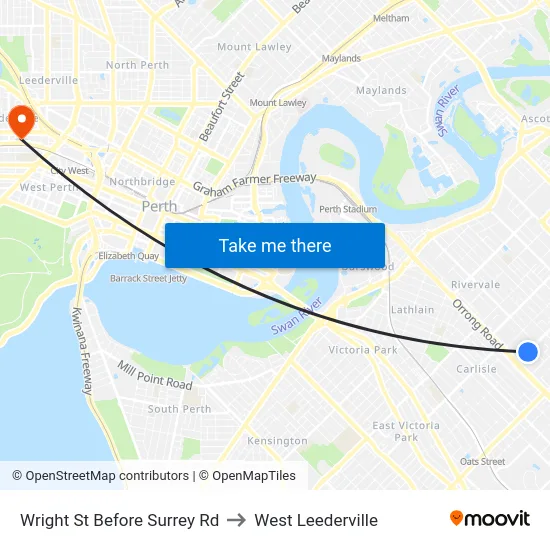 Wright St Before Surrey Rd to West Leederville map