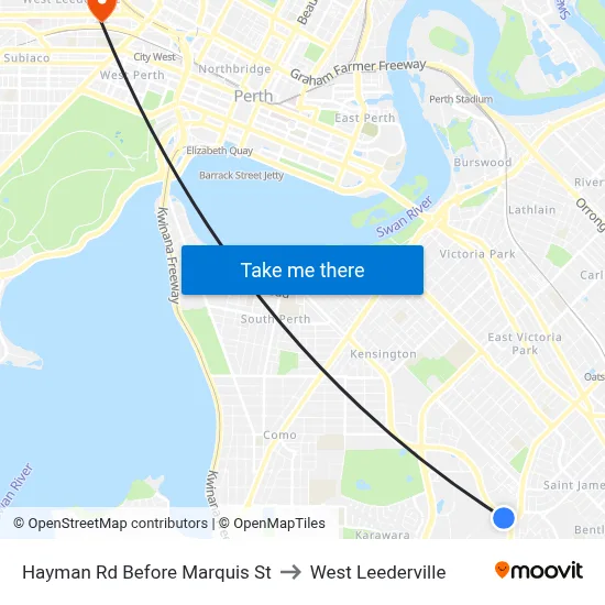 Hayman Rd Before Marquis St to West Leederville map