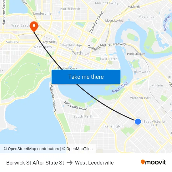 Berwick St After State St to West Leederville map