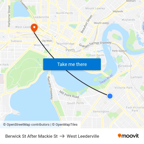 Berwick St After Mackie St to West Leederville map