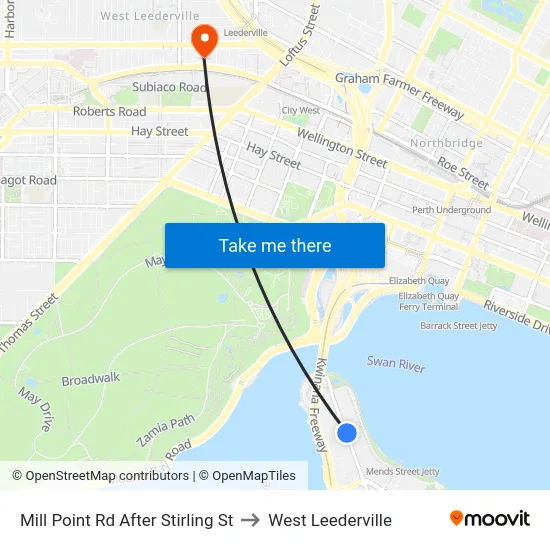 Mill Point Rd After Stirling St to West Leederville map