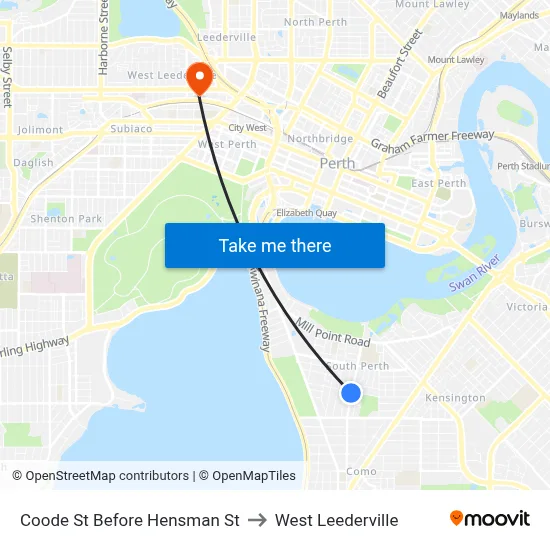Coode St Before Hensman St to West Leederville map
