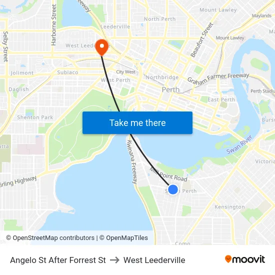 Angelo St After Forrest St to West Leederville map