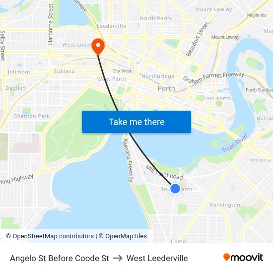 Angelo St Before Coode St to West Leederville map