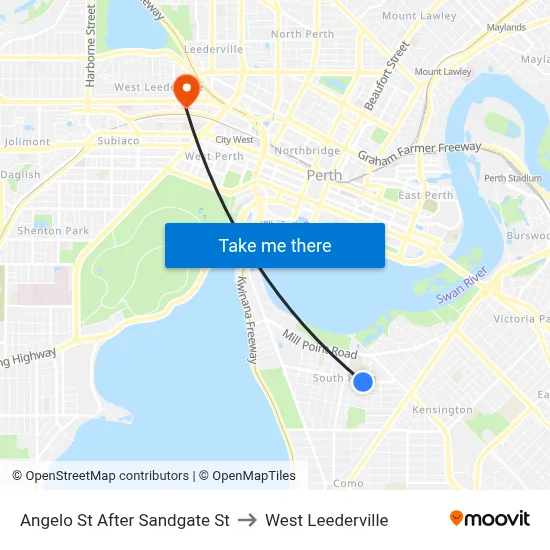 Angelo St After Sandgate St to West Leederville map