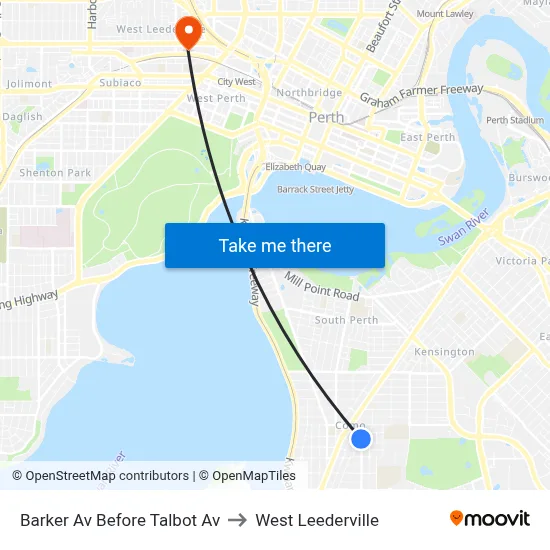 Barker Av Before Talbot Av to West Leederville map