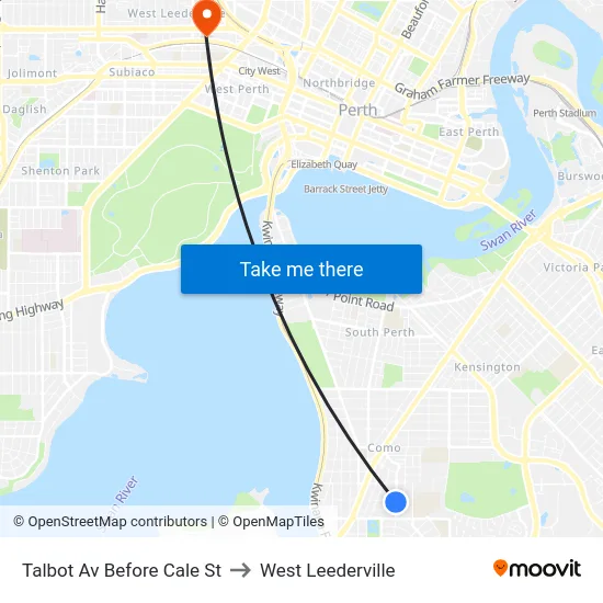 Talbot Av Before Cale St to West Leederville map