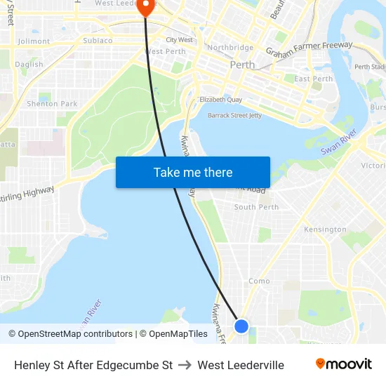 Henley St After Edgecumbe St to West Leederville map