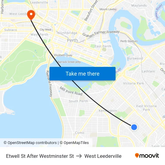Etwell St After Westminster St to West Leederville map