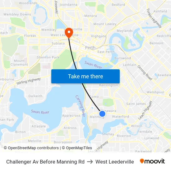 Challenger Av Before Manning Rd to West Leederville map