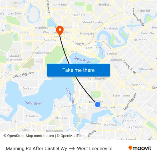 Manning Rd After Cashel Wy to West Leederville map