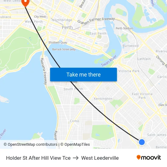 Holder St After Hill View Tce to West Leederville map