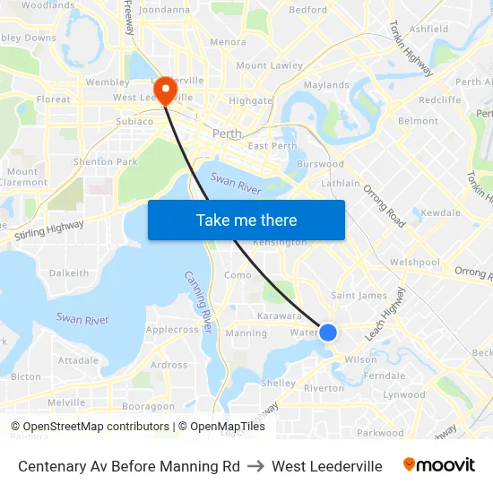 Centenary Av Before Manning Rd to West Leederville map