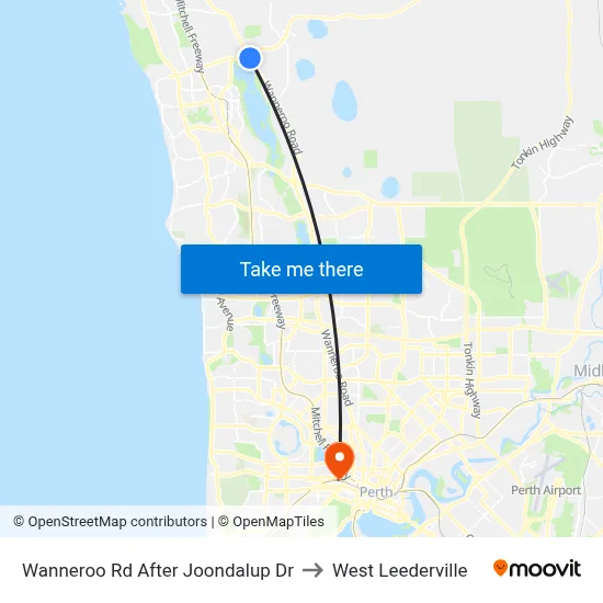 Wanneroo Rd After Joondalup Dr to West Leederville map