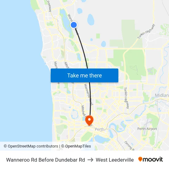 Wanneroo Rd Before Dundebar Rd to West Leederville map