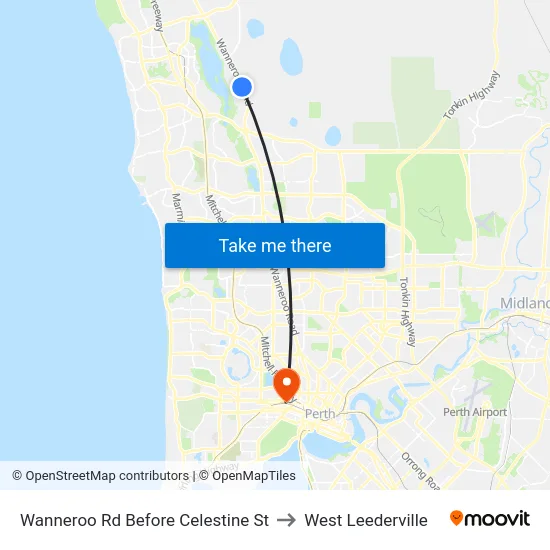 Wanneroo Rd Before Celestine St to West Leederville map