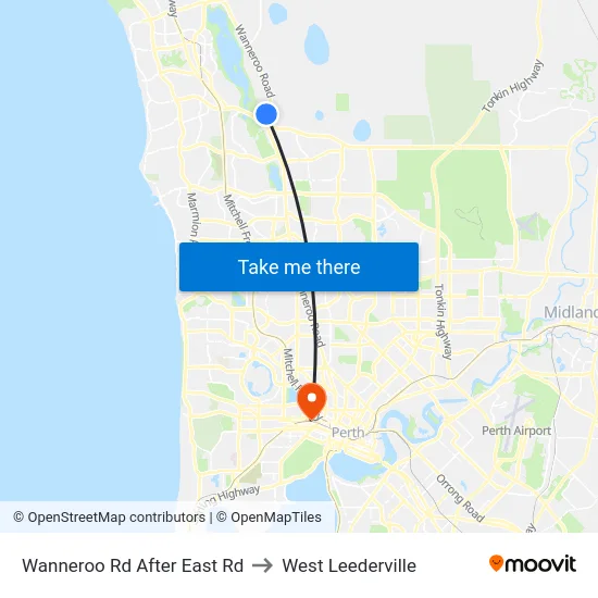 Wanneroo Rd After East Rd to West Leederville map
