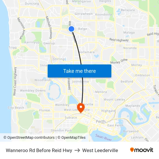 Wanneroo Rd Before Reid Hwy to West Leederville map