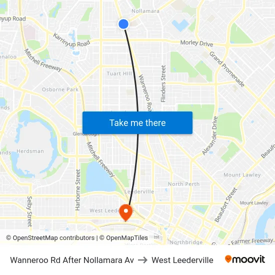 Wanneroo Rd After Nollamara Av to West Leederville map