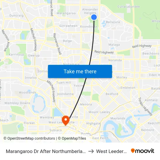 Marangaroo Dr After Northumberland Av to West Leederville map