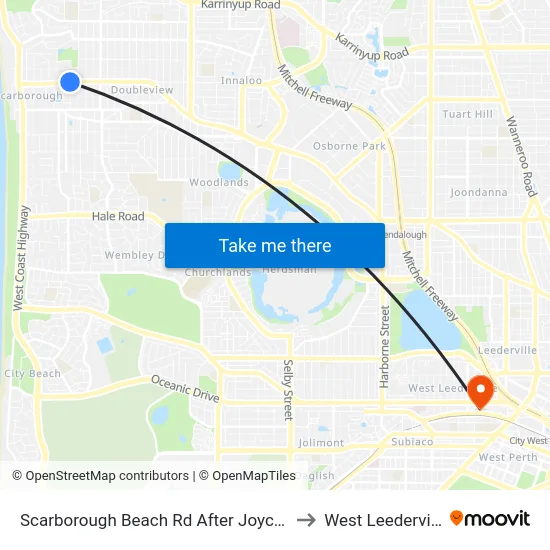 Scarborough Beach Rd After Joyce St to West Leederville map