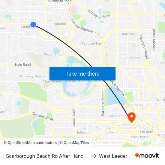 Scarborough Beach Rd After Hancock St to West Leederville map