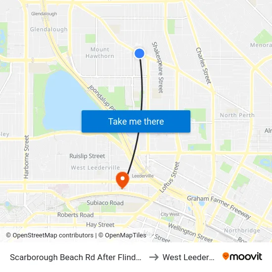 Scarborough Beach Rd After Flinders St to West Leederville map