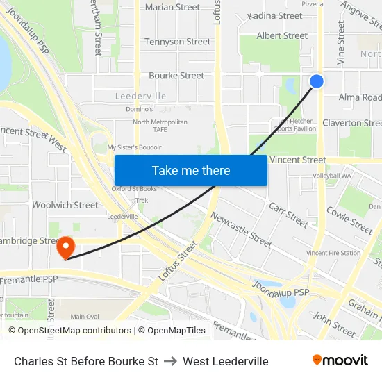 Charles St Before Bourke St to West Leederville map