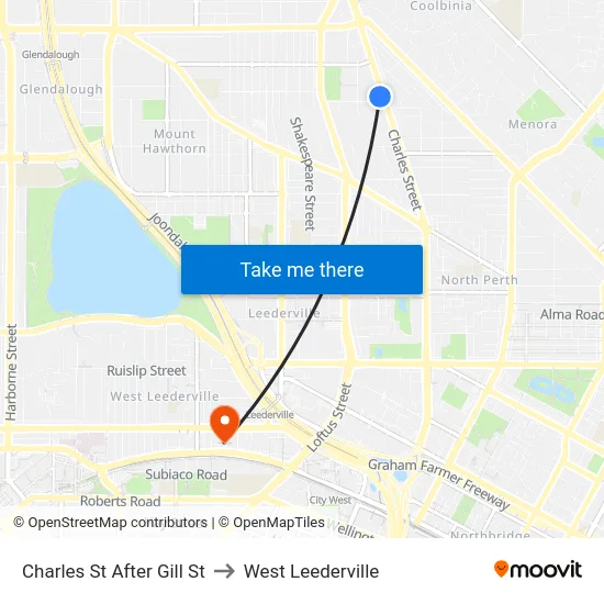 Charles St After Gill St to West Leederville map