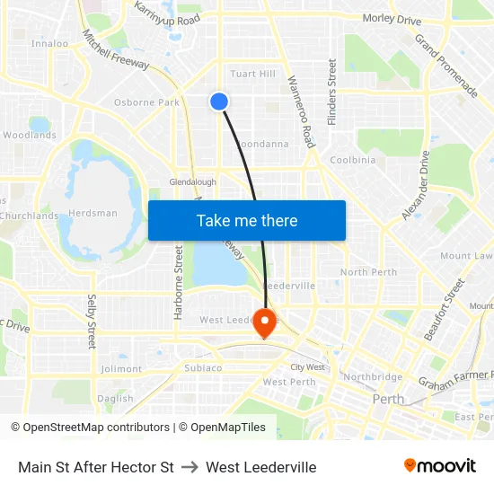 Main St After Hector St to West Leederville map