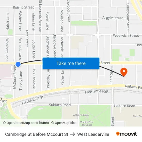 Cambridge St Before Mccourt St to West Leederville map