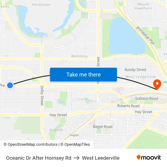 Oceanic Dr After Hornsey Rd to West Leederville map