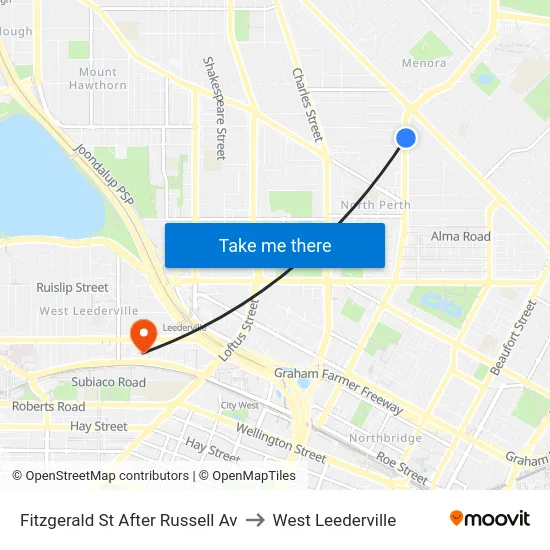 Fitzgerald St After Russell Av to West Leederville map